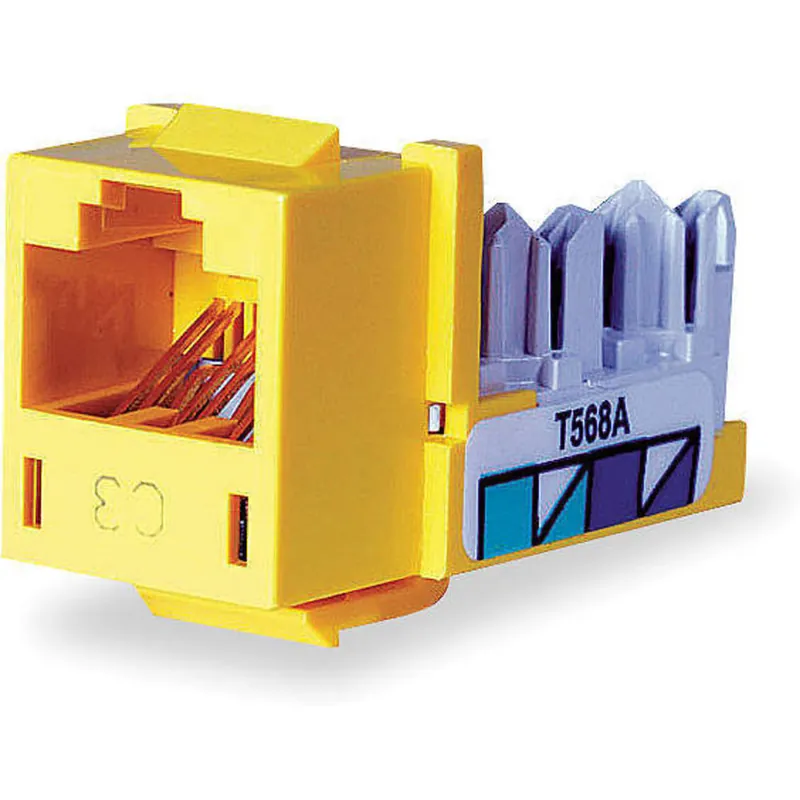 Hubbell HXJ6Y XCELERATOR CAT6 Jack up to 5GBASE-T, 802.3bt PoE Yellow