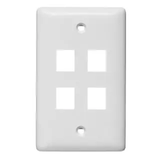 Wiring Device-Kellems NSP14W HWD Multimedia Faceplate 1 Gangs 4 Ports