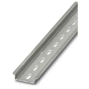 Phoenix Contact 0804278 DIN Rail Perforated Steel Silver 78.7 L x 0.29 H x 1.38 in. W Slotted