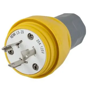 Hubbell HBL26W47 HWD Wiring Device-Kellems Twist-Lock® Dust-Tight Grounding Male ALocking Plug 125 VAC 20 A Replacement MPN