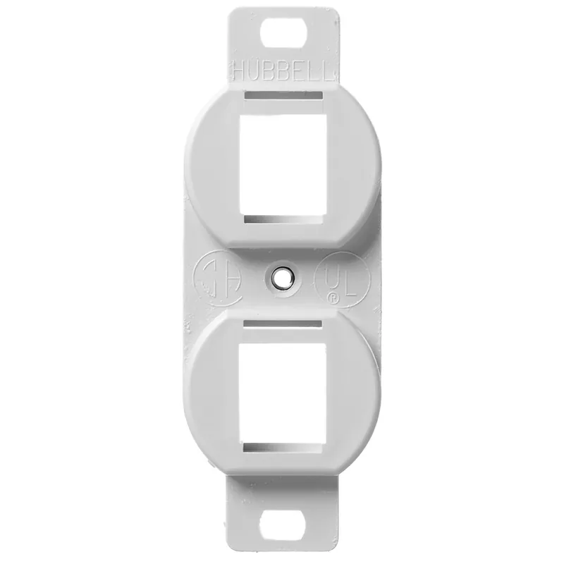 Hubbell BR106W 1-Gang White 2-Port Receptacle Face Plate