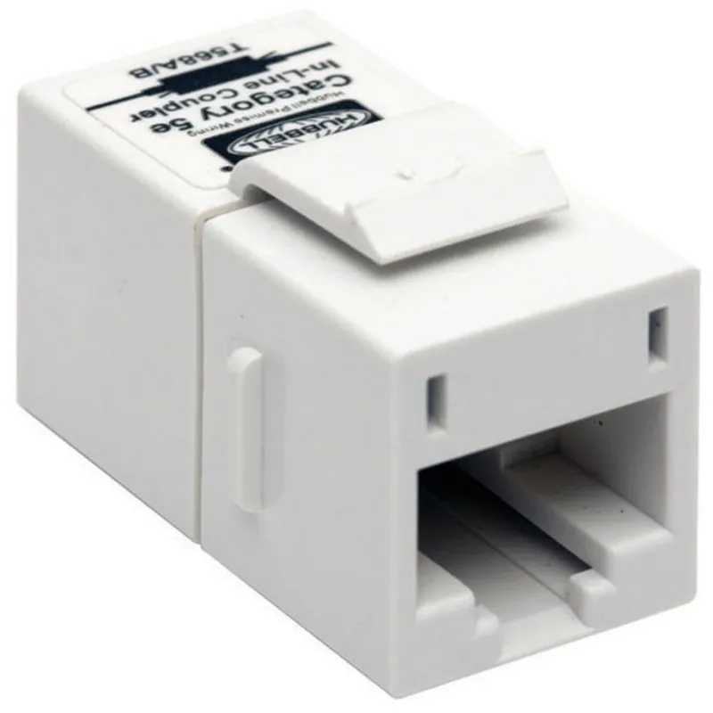 Hubbell SFC5EW Snap-Fit Inline Coupler Slim Cat5E White
