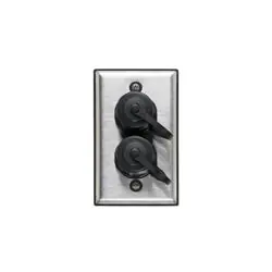 Leviton D670K-1S2 KIT IND 2 Port SG Wall plate Stainless Steel