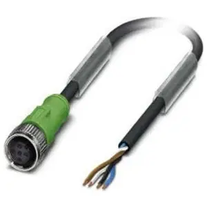 Phoenix Contact 1668111 Sensor/Actuator Cable Thermoplastic Polyurethane Elastomer 4 Position On Socket Straight M12 Black/Grey 3 m