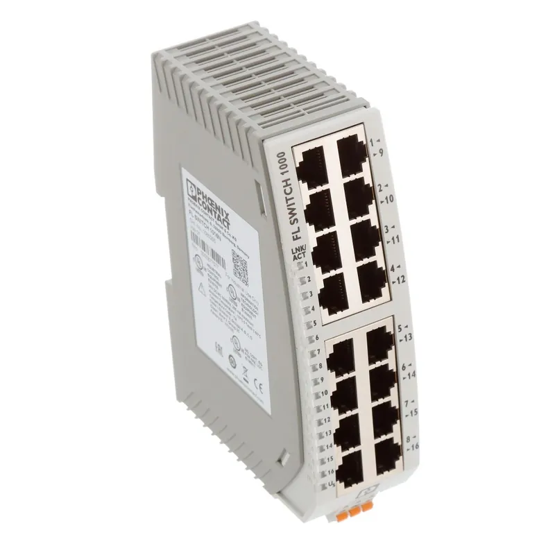 Phoenix Contact 1085255 Unmanaged Ethernet Switch, DIN Rail 16 RJ45 Ports 10/100 Mbps