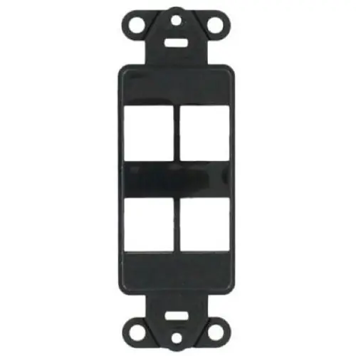Leviton 41644-E QuickPort Decora Insert, 4-Port, Black