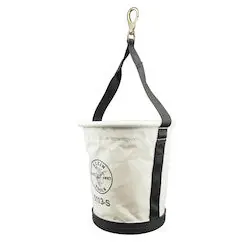 Klein Tools 5113S Tapered-Wall Bucket with Swivel Snap Hook Canvas