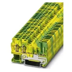 Phoenix Contact 3042120 Spring-Cage Ground Terminal Block Nylon 28 to 12 AWG 3-Connection 1-Level Green/Yellow