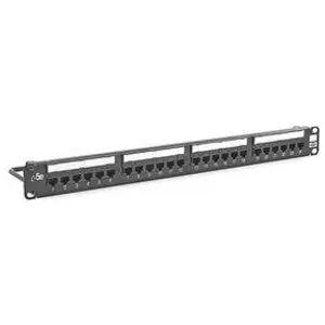 NEXTSPEED HP5E24 Cat 5e Patch Panel Rack Mount 24-Port 1 RU Black