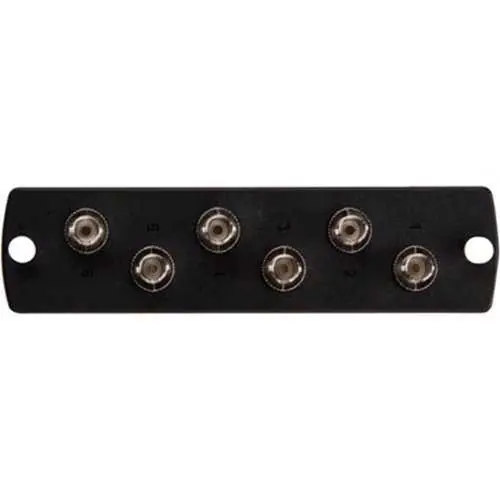 Leviton 5F100-6MT SDX Precision Molded Plate, Multimode and Singlemode, Simplex ST (Metal), Fibers, Zirconia Ceramic Sleeve, Black