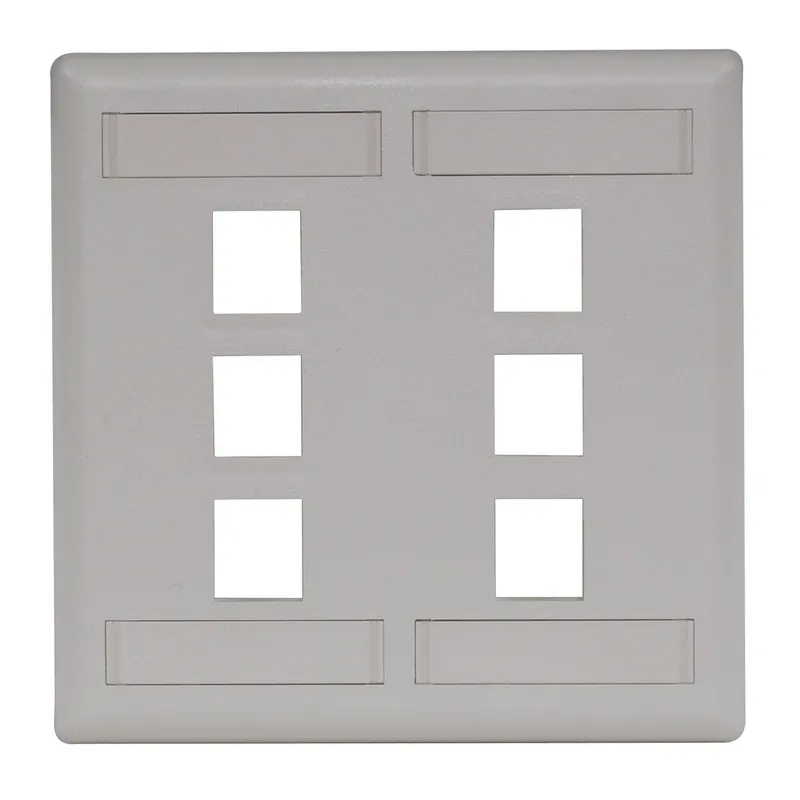 Hubbell IFP26OW HWDK IFP26OW PLATE, WALL,FLUSH,2-G, 6-Port