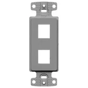Hubbell Premise Wiring NS612GY Decorator Frame Plate Thermoplastic 2-Port Standard Screw Mount Vertical Orientation Gray