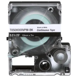 PXE T038X000VPM-BK MP Printer Tape Safety & ID Vinyl Black/White .38 in. W
