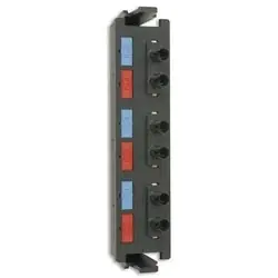 Siemon RIC-F-SA6-01 Fiber, Adapter Plate, RIC, 6 Fiber, ST, Flat, Black Adapter