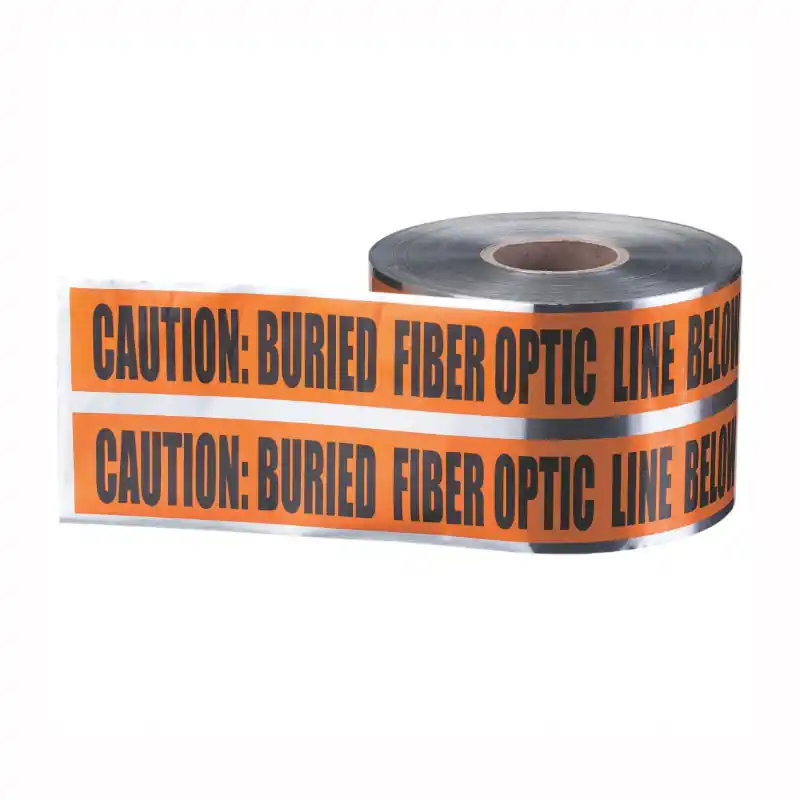 Ideal Industries 42-252 Detectable Underground Tape Caution Buried Fiber Optic Line Below 6 in x 1000 ft