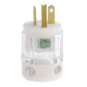 Leviton 8215-PLC 15 Amp 125 Volt NEMA 5-15P Hospital Grade Plug Transparent