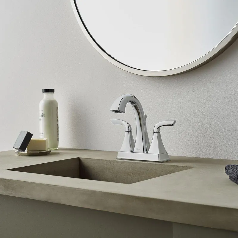 Pfister LG48BS0C Bronson Two Handle Centerset Bathroom Sink Faucet in Polished Chrome