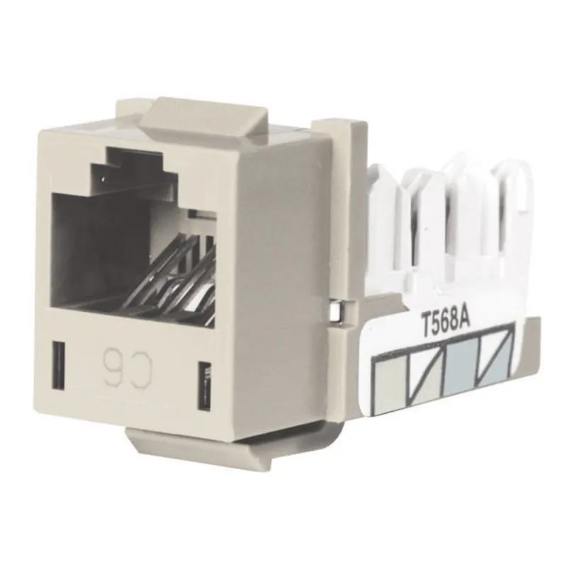 Hubbell HXJ6OW 8-Position Office White T568A/T568B Category 6 Modular Keystone Jack
