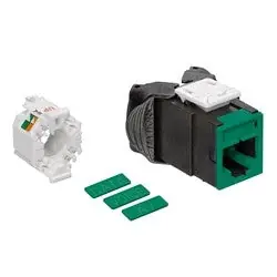 Leviton 61UJK-RV6 Mod Jack, Atlas-X1, Category 6 UTP Connector, Green