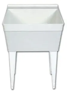 Florestone FM-1 Utility Sink 23-1/8 x 22-3/8 x 34-1/2 to 35-1/2 Inch White