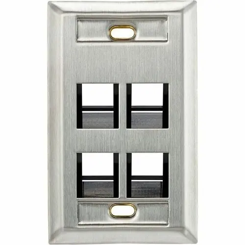 Leviton 43081-1L4 Angled Wall Plate Single Gang Stainless Steel
