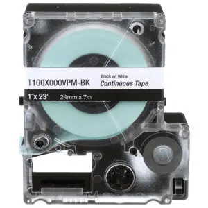 PXE T150X000VPM-BK MP Printer Cont. Tape Safety & ID Vinyl Blk/Wht 1.5 W