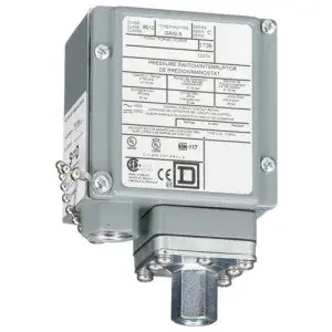 Telemecanique Sensors 9012GAW5 Pressure Switch Adjustable Scale SPDT 480 Vac 10A 2 Thresholds 3 to 150 psig