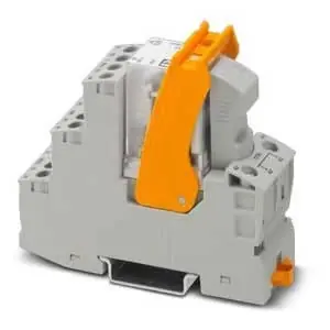 Phoenix Contact 2909846 RIF-EX Series Relay Module Silver Nickel 16A 4PDT Contact Operation 120V ac 1NO/NC 89 H x 27 W x 75 D mm