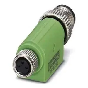 Phoenix Contact 1519752 Adapter CuSn/NBR 4A 60V 3 Position M12 Plug/M8 Socket Straight Coding A