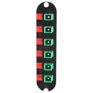 Corning CCH-CP06-6C Closet Connector Housing with SC Adapters Singlemode 6 Simplex APC Adapters for 6-Strand Fiber Green