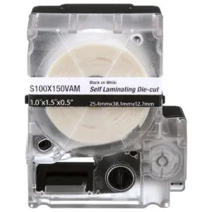 PXE S100X150VAM MP Printer Self-Lam Label Vinyl White 1.5 in x 1 in 0.5 in POH