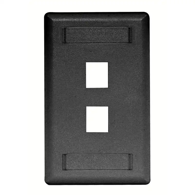 Hubbell Premise Wiring IFP12BK 1-Gang Black 2-Port Data Communication Face Plate