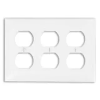Leviton 80730-I Standard Size Traditional Wallplate 3 Gangs Ivory
