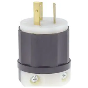 Leviton 4570-C Black & White 15A 250V 2P3W Locking Plug