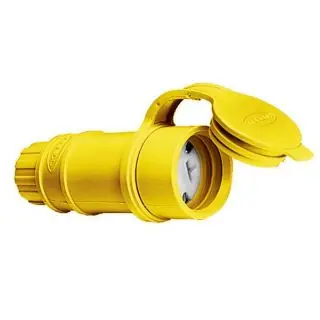 Wiring Device-Kellems HBL15W33 HWD Female Grounding Insulated Standard Watertight Straight Blade Connector 125 VAC 20 A