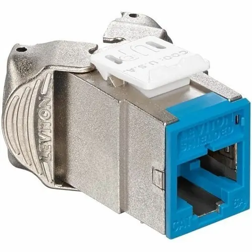 Leviton 6ASJK-RL6 Atlas-X1 Cat 6A Shielded QuickPort Jack, Blue