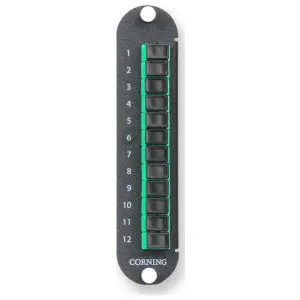 Corning CCH-CP12-6C Connector Housing With SC Adapters Singlemode 12 Simplex APC Adapters for 12-Strand Fiber Green