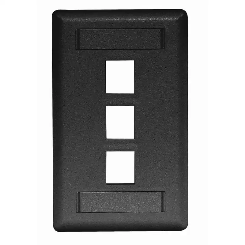Hubbell Premise Wiring IFP13BK Phone/Data/Multimedia Faceplate 3-Port Black