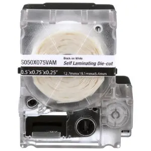 PXE S050X075VAM MP Printer Self-Lam Label Vinyl White 0.75x0.5 0.25POH