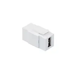 Leviton 40835-W USB Feedthrough QuickPort Connector, White Housing