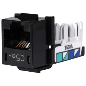 Hubbell wiring HXJ5EBK24 Xcelerator Cat 5E Jack Black 24 Pk.