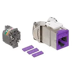 Leviton 6ASJK-RP6 Mod Jack, Atlas-X1, Category 6A Shielded Connector, Purple