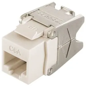 Hubbell HJU6AOW NEXTSPEED® Cat 6A Shielded Jack Cobra Lock™ Termination Office White