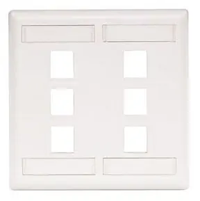 Hubbell IFP26W Wallplate Flush 2-Gang 6-Port White