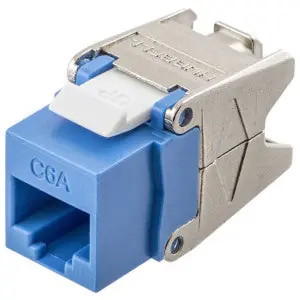 NEXTSPEED HJU6AB Cat 6A UTP Modular Jack 1000V ac 24 to 22 AWG Cobra-Lock Termination Blue