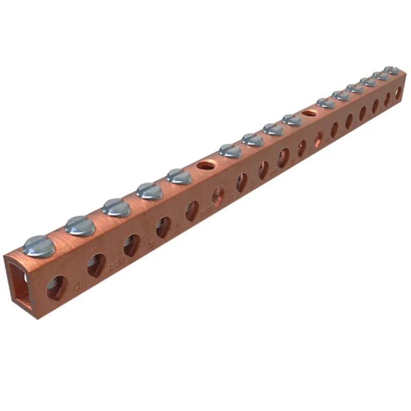 ILSCO D167-14 Copper Neutral Bar, Conductor Range 4-14 Main, 6-14 Tap, 15 Ports
