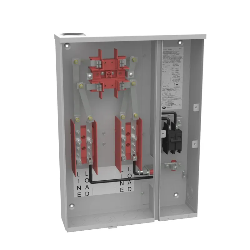 Milbank U214MTB Single Position Meter Socket with Main Breaker, 100 Amp, 1 Phase, Ringed, Link, 4 Term, OH, UG, 240V