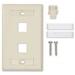 Belden AX104197 2-Port Faceplate Single Gang Keystone-Style With ID Windows Wallmount Ivory