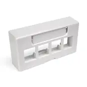 Leviton 49910-EW4 QuickPort Modular Furniture Faceplate, 4-port White
