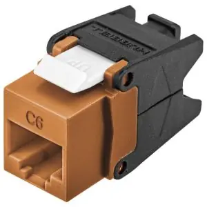 Hubbell HJU6OR Cat6 Jack with Cobra-Lock Termination, Orange